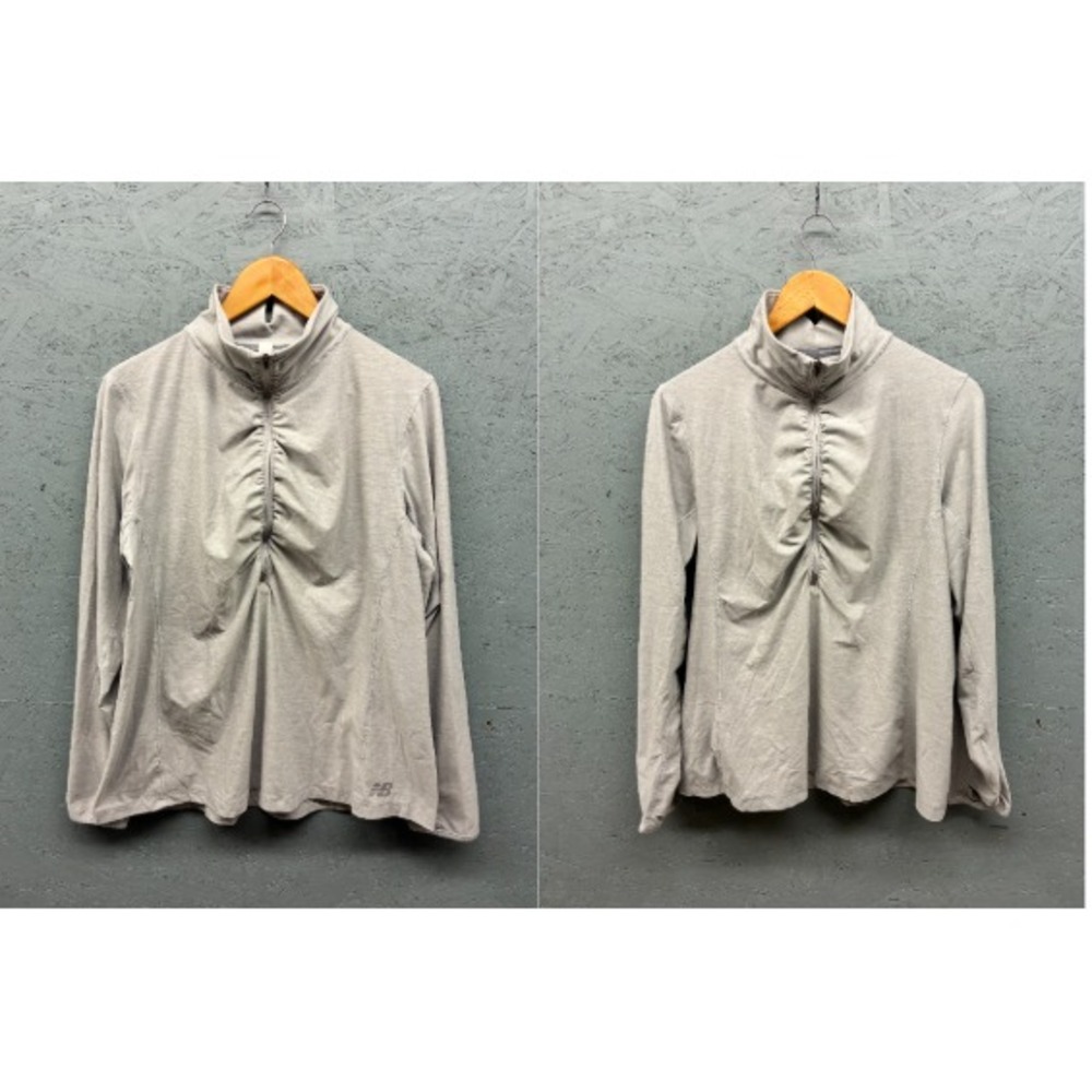 New Balance Women's‎ Quarter Zip Pullover Small Gray Long Sleeve Ruched Lot of 2